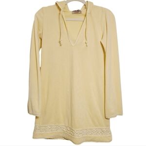 Juicy Couture | Women's Yellow Fleece Hooded Bath Robe (Size Medium)